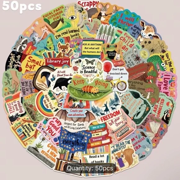 (50) Colorful Motivational Stickers - Picture 1 of 4